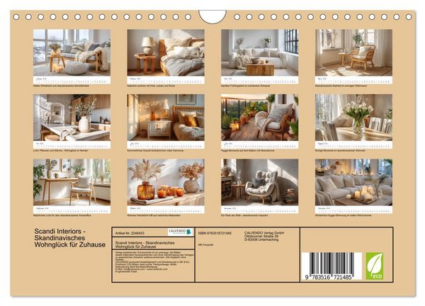 Produktbild: Scandi Interiors - Skandinavisches Wohngl&uuml;ck f&uuml;r Zuhause (Wandkalender 2026 DIN A4 quer), CALVENDO Monatskalender