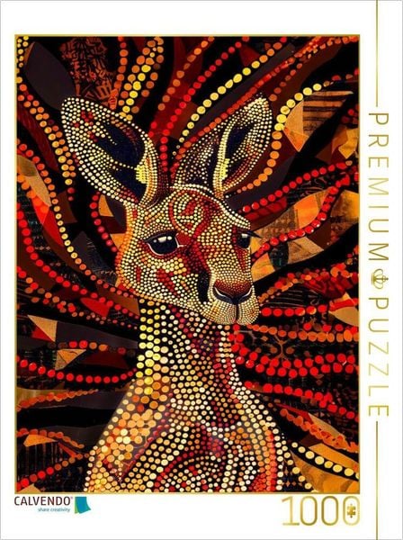 Produktbild: CALVENDO Puzzle K&auml;nguru im Stile der Aborigine-Kunst | 1000 Teile Lege-Gr&ouml;&szlig;e 64x48cm Foto-Puzzle f&uuml;r gl&uuml;ckliche Stunden