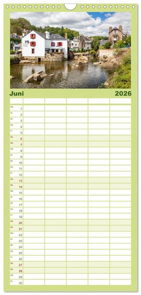 Produktbild: Familienplaner 2026 - Cornouaille - Ein Ausflug in den S&uuml;dwesten der Bretagne mit 5 Spalten (Wandkalender, 21 x 45 cm) CALVENDO