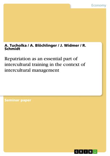 Produktbild: Repatriation as an essential part of intercultural training in the context of intercultural management