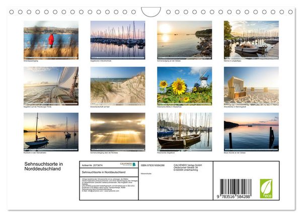 Produktbild: Sehnsuchtsorte in Norddeutschland (Wandkalender 2026 DIN A4 quer), CALVENDO Monatskalender