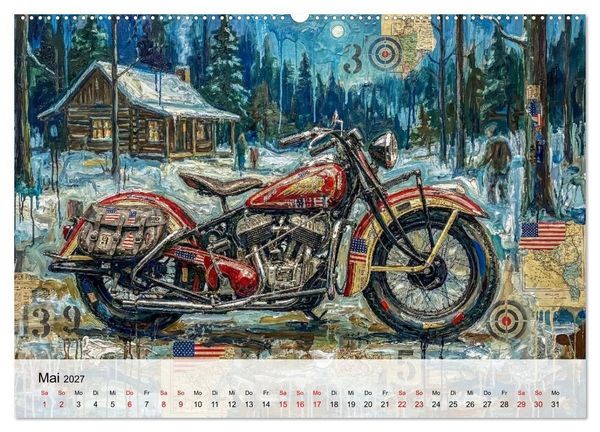 Produktbild: Kult-Motorr&auml;der der USA (hochwertiger Premium Wandkalender 2027 DIN A2 quer), Kunstdruck in Hochglanz