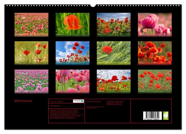 Produktbild: Mohntr&auml;ume (hochwertiger Premium Wandkalender 2026 DIN A2 quer), Kunstdruck in Hochglanz