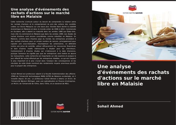 Produktbild: Une analyse d'&eacute;v&eacute;nements des rachats d'actions sur le march&eacute; libre en Malaisie
