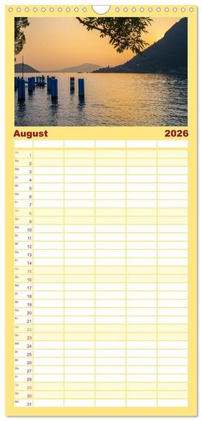 Produktbild: Familienplaner 2026 - Romantischer Lago d'Iseo mit 5 Spalten (Wandkalender, 21 x 45 cm) CALVENDO