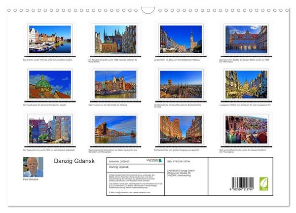 Produktbild: Danzig Gdansk (Wandkalender 2026 DIN A3 quer), CALVENDO Monatskalender