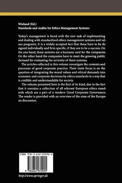 Produktbild: Standards and Audits for Ethics Management Systems