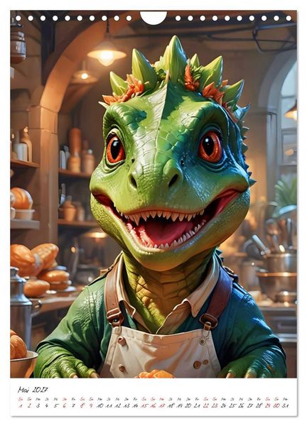 Produktbild: Arbeitswelt der Dinosaurier (Wandkalender 2027 DIN A4 hoch), CALVENDO Monatskalender