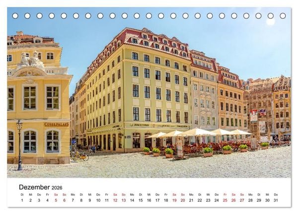 Produktbild: Dresden, Pure Eleganz an der Elbe (Tischkalender 2026 DIN A5 quer), CALVENDO Monatskalender