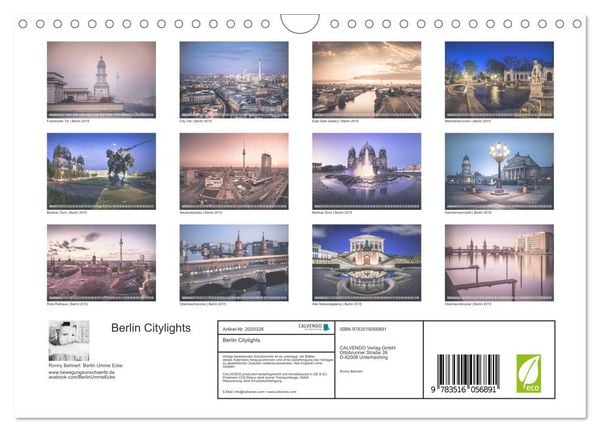 Produktbild: Berlin Citylights (Wandkalender 2026 DIN A4 quer), CALVENDO Monatskalender