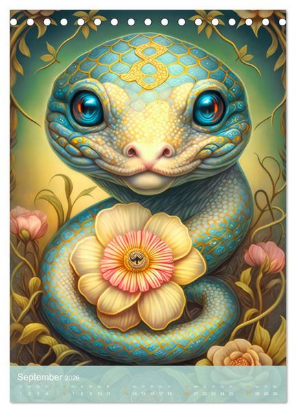 Produktbild: Tiere im Tarot Stil (Tischkalender 2026 DIN A5 hoch), CALVENDO Monatskalender