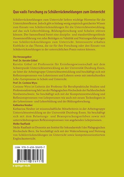 Produktbild: Quo vadis Forschung zu Sch&uuml;lerr&uuml;ckmeldungen zum Unterricht
