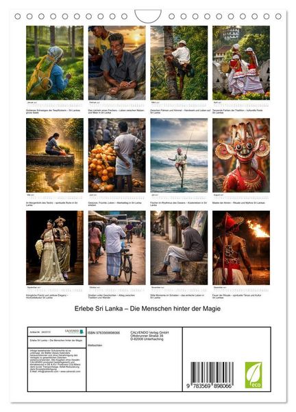 Produktbild: Erlebe Sri Lanka &ndash; Die Menschen hinter der Magie (Wandkalender 2027 DIN A4 hoch), CALVENDO Monatskalender