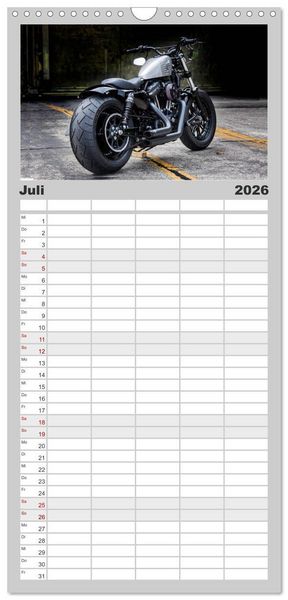 Produktbild: Familienplaner 2026 - Exklusive Best of Fat Ass Custombike Edition, feinste Harleys mit fettem Hintern mit 5 Spalten (Wandkalender, 21 x 45 cm) CALVENDO