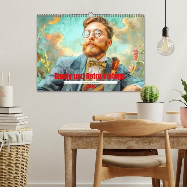 Produktbild: Dandy und Retro Vintage - Portraits mit Humor (Wandkalender 2026 DIN A3 quer), CALVENDO Monatskalender