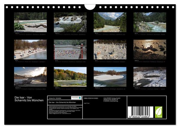 Produktbild: Die Isar - Von Scharnitz bis M&uuml;nchen (Wandkalender 2026 DIN A4 quer), CALVENDO Monatskalender
