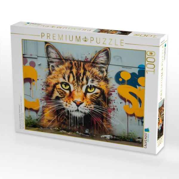 Produktbild: CALVENDO Puzzle Ein Motiv aus dem Kalender "Graffiti Katzen" | 1000 Teile Lege-Gr&ouml;&szlig;e 64x48cm Foto-Puzzle f&uuml;r gl&uuml;ckliche Stunden