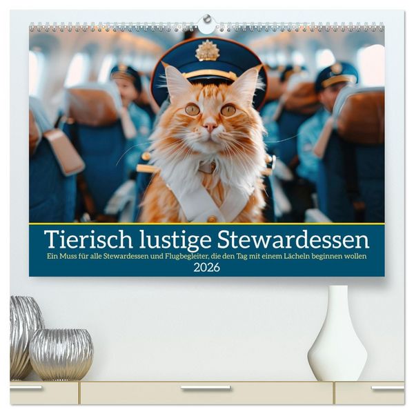 Produktbild: Tierisch lustige Stewardessen (hochwertiger Premium Wandkalender 2026 DIN A2 quer), Kunstdruck in Hochglanz