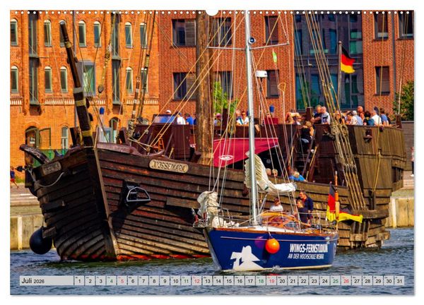 Produktbild: Hansestadt Wismar - Hafenimpressionen (Wandkalender 2026 DIN A2 quer), CALVENDO Monatskalender