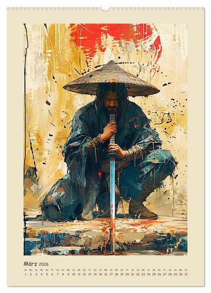 Produktbild: Samurai. Kunstvolle Darstellungen historischer Krieger (hochwertiger Premium Wandkalender 2026 DIN A2 hoch), Kunstdruck in Hochglanz