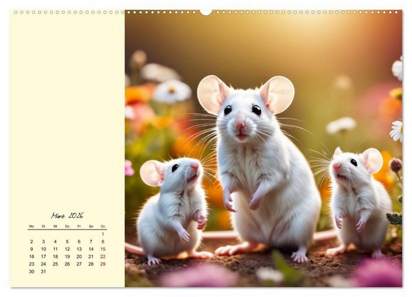 Produktbild: Goldige M&auml;use im Gr&uuml;nen (Wandkalender 2026 DIN A2 quer), CALVENDO Monatskalender