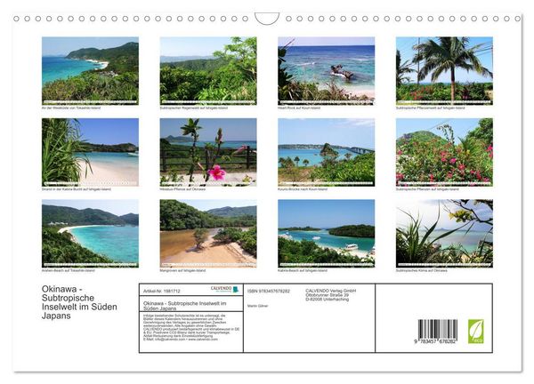 Produktbild: Okinawa - Subtropische Inselwelt im S&uuml;den Japans (Wandkalender 2026 DIN A3 quer), CALVENDO Monatskalender