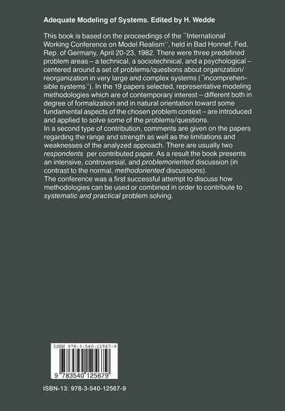 Produktbild: Adequate Modeling of Systems