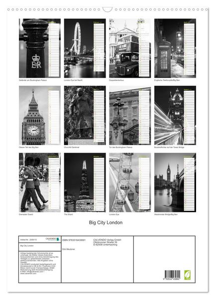 Produktbild: Big City London (Wandkalender 2026 DIN A2 hoch), CALVENDO Monatskalender