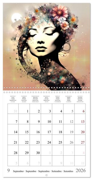 Produktbild: Silhouettes myst&eacute;rieuses (Calendrier mural carr&eacute; 2026 30x30 cm) Calendrier double avec une page pour vos prises de notes