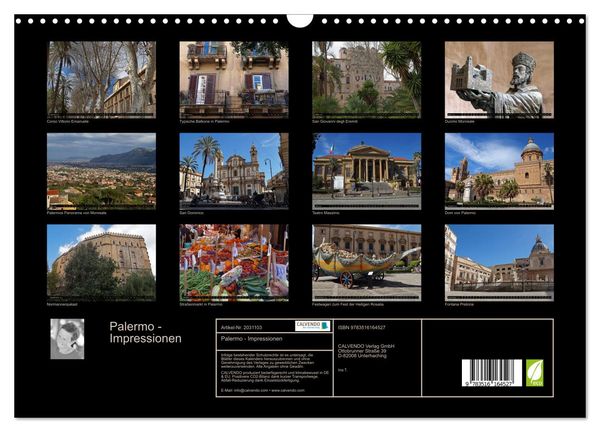 Produktbild: Palermo - Impressionen (Wandkalender 2026 DIN A3 quer), CALVENDO Monatskalender