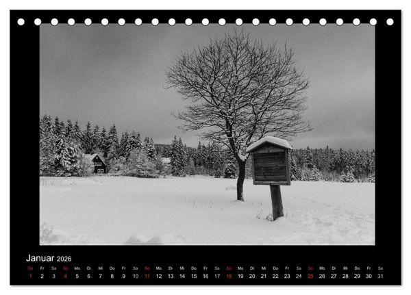 Produktbild: Harz-Bilder in monochrome (Tischkalender 2026 DIN A5 quer), CALVENDO Monatskalender