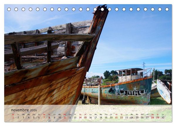 Produktbild: Bretagne Ambiance d'un cimeti&egrave;re &agrave; bateaux (Calendrier de bureau 2026 DIN A5 vertical), CALVENDO calendrier mensuel