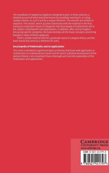 Produktbild: Handbook of Categorical Algebra