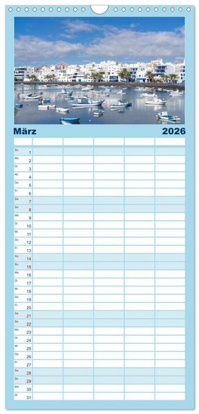 Produktbild: Familienplaner 2026 - Kanaren - wundersch&ouml;ne Inseln im Atlantik mit 5 Spalten (Wandkalender, 21 x 45 cm) CALVENDO