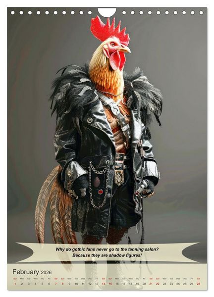 Produktbild: Funny animals in gothic style (Wall Calendar 2026 DIN A4 portrait), CALVENDO 12 Month Wall Calendar