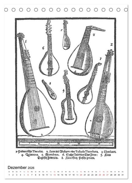 Produktbild: Michael Praetorius Syntagma Musicum (Tischkalender 2026 DIN A5 hoch), CALVENDO Monatskalender