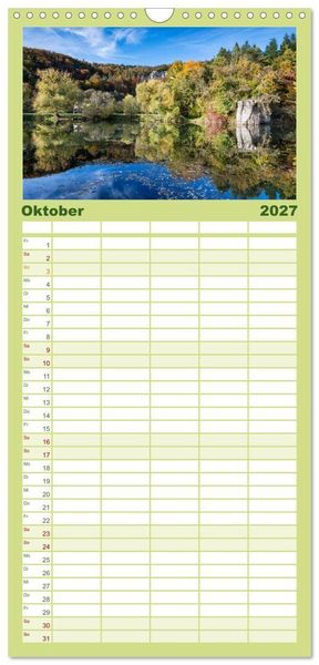 Produktbild: Familienplaner 2027 - Das Donautal - Wanderparadies auf der Schw&auml;bischen Alb mit 5 Spalten (Wandkalender, 21 x 45 cm) CALVENDO