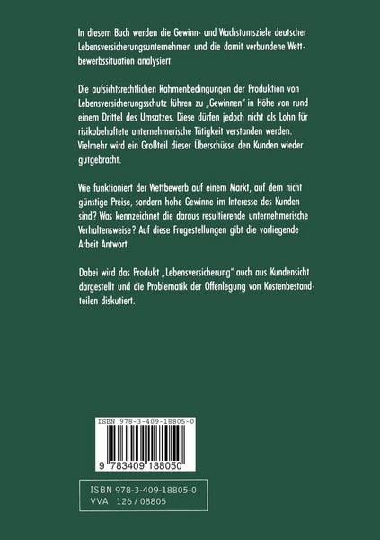 Produktbild: Analyse von Gewinn und Wachstum deutscher Lebensversicherungsunternehmen
