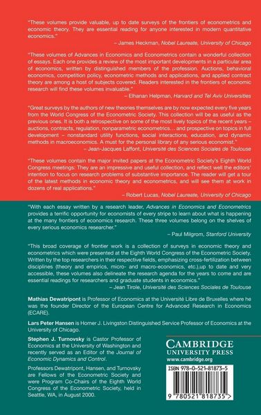 Produktbild: Advances in Economics and Econometrics