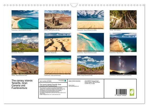 Produktbild: The canary islands Tenerife, Gran Canaria und Fuerteventura (Wall Calendar 2026 DIN A3 landscape), CALVENDO 12 Month Wall Calendar