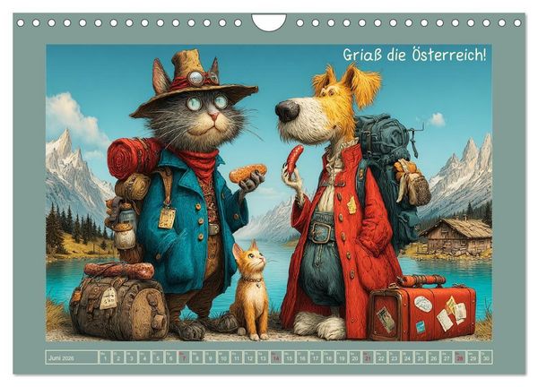 Produktbild: Weltenbummler. Hund und Katz auf Reisen (Wandkalender 2026 DIN A4 quer), CALVENDO Monatskalender