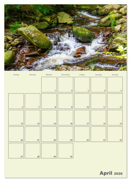 Produktbild: Harzwanderung zu den Ilsef&auml;llen - Terminplaner (Wandkalender 2026 DIN A2 hoch), CALVENDO Monatskalender