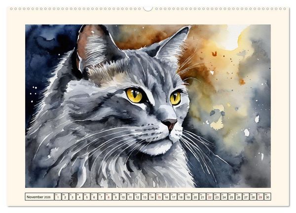 Produktbild: Samtpfoten im Portrait (Wandkalender 2026 DIN A2 quer), CALVENDO Monatskalender