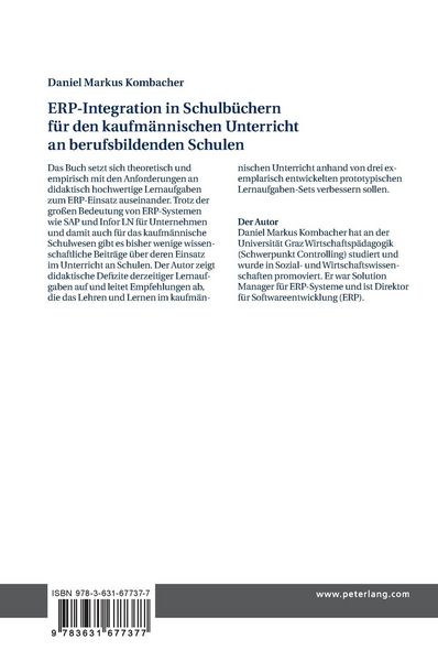 Produktbild: ERP-Integration in Schulb&uuml;chern f&uuml;r den kaufm&auml;nnischen Unterricht an berufsbildenden Schulen