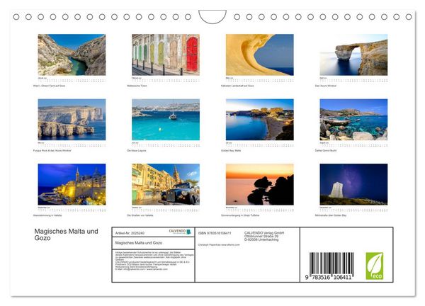 Produktbild: Magisches Malta und Gozo (Wandkalender 2026 DIN A4 quer), CALVENDO Monatskalender