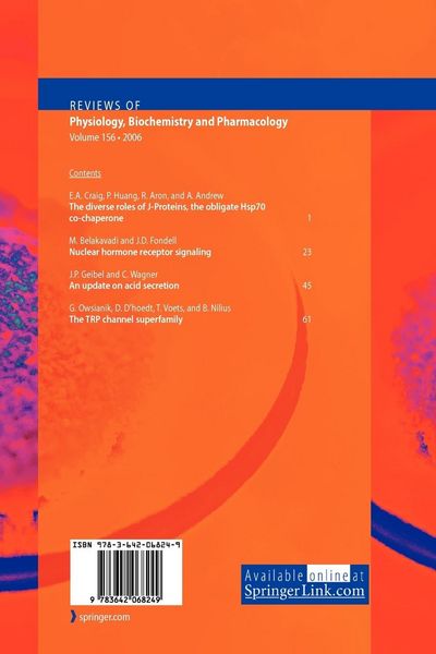 Produktbild: Reviews of Physiology, Biochemistry and Pharmacology 156