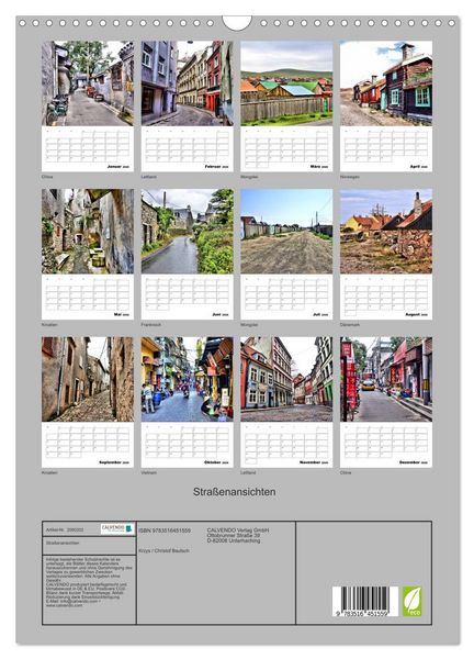 Produktbild: Stra&szlig;enansichten (Wandkalender 2026 DIN A3 hoch), CALVENDO Monatskalender
