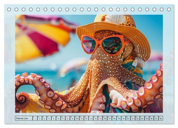 Produktbild: Tintenfisch Fashion. Coole Models zeigen die Trends (Tischkalender 2026 DIN A5 quer), CALVENDO Monatskalender