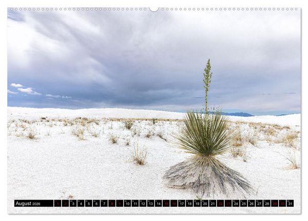 Produktbild: Wei&szlig;e Wunderwelten - White Sands National Monument (Wandkalender 2026 DIN A2 quer), CALVENDO Monatskalender