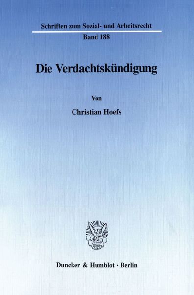 Produktbild: Die Verdachtsk&uuml;ndigung.